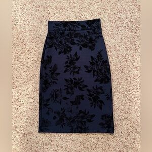 Popana Navy Floral Pencil Skirt